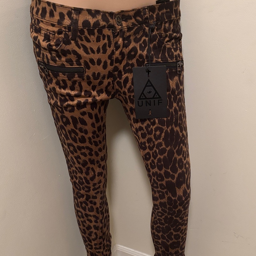UNIF Brown Leopard Print Pants